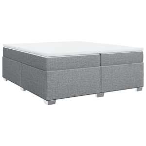 Box spring postel s matrací světle šedá 200 x 200 cm textil - obrázek 9