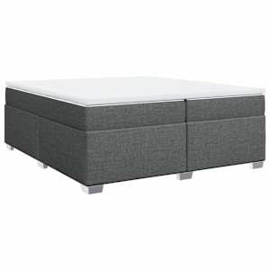 Box spring postel s matrací tmavě šedá 200x200 cm textil - obrázek 2