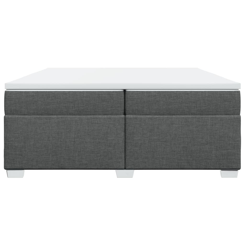 vidaXL Boxspring met matras stof donkergrijs 200x200 cm grijs, foto 4