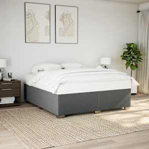 Box spring postel s matrací tmavě šedá 200x200 cm textil - obrázek 3