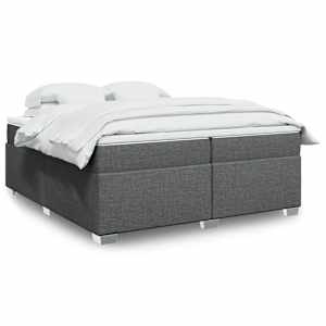 Box spring postel s matrací tmavě šedá 200x200 cm textil - obrázek 1