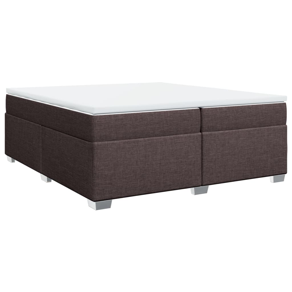 vidaXL Box spring postel s matrací tmavě hnědá 200x200 cm textil