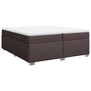 Box spring postel s matrací tmavě hnědá 200x200 cm textil - obrázek 2