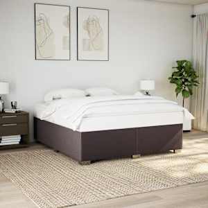 Box spring postel s matrací tmavě hnědá 200x200 cm textil - obrázek 3