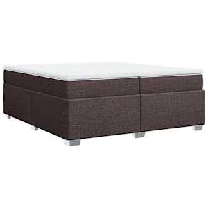 Box spring postel s matrací tmavě hnědá 200x200 cm textil - obrázek 9