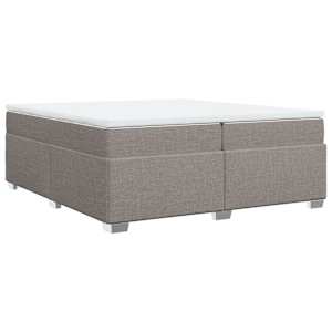 Box spring postel s matrací taupe 200x200 cm textil - obrázek 2
