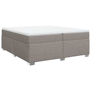 Box spring postel s matrací taupe 200x200 cm textil - obrázek 9