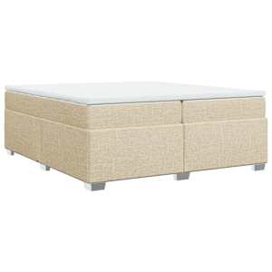 Box spring postel s matrací krémová 200x200 cm textil - obrázek 2
