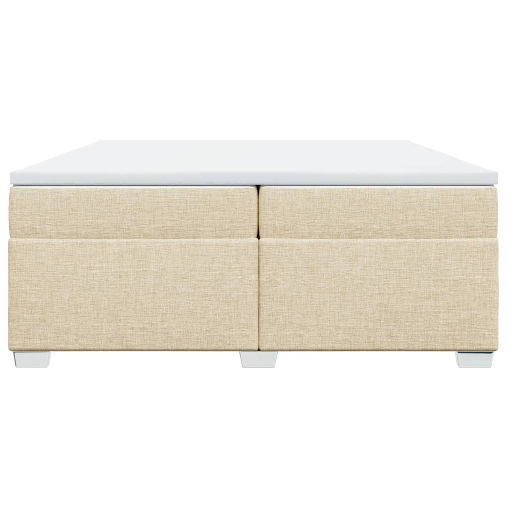 vidaXL Boxspring met matras stof crèmekleurig 200x200 cm, foto 4