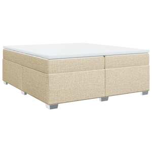 Box spring postel s matrací krémová 200x200 cm textil - obrázek 9
