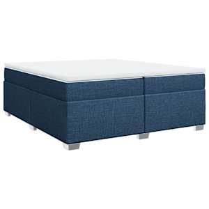 Box spring postel s matrací modrá 200x200 cm textil - obrázek 9