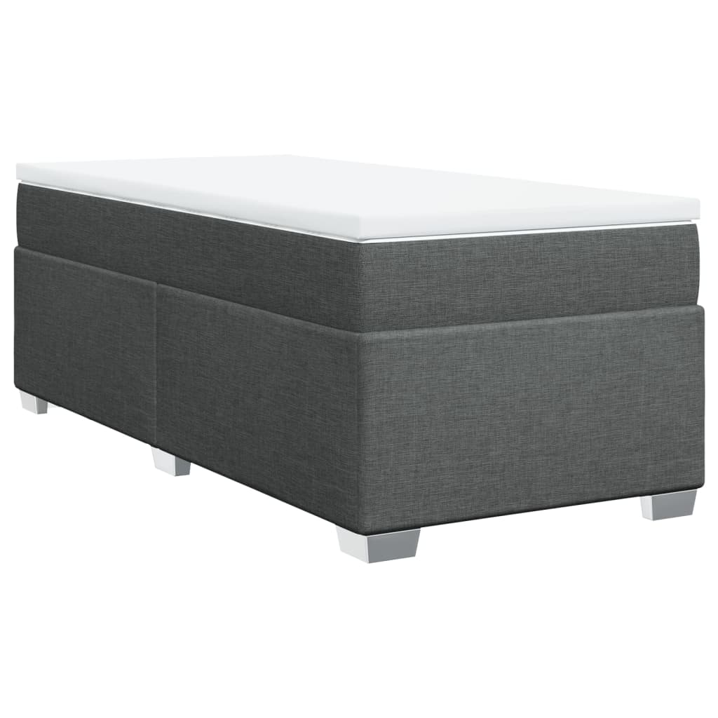 vidaXL Boxspring met matras stof donkergrijs 90x190 cm grijs, foto 2