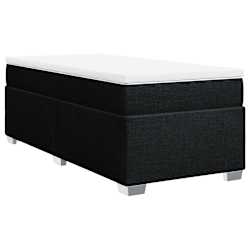 vidaXL Box Spring Bed with Mattress Black King Single Fabric
