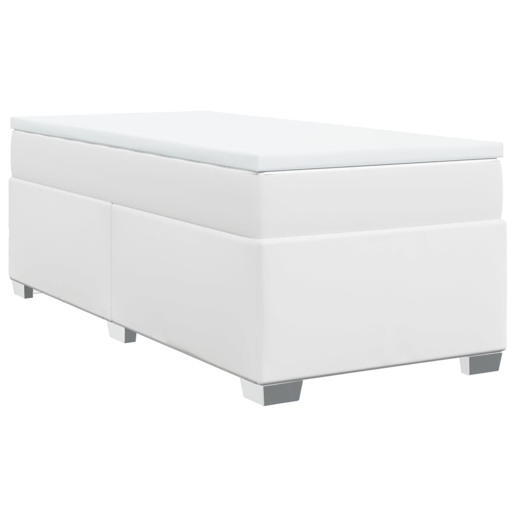 vidaXL Boxspring met matras kunstleer wit 80x200 cm, foto 3