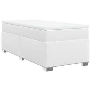 Box spring postel s matrací bílá 80 x 200 cm umělá kůže - obrázek 2