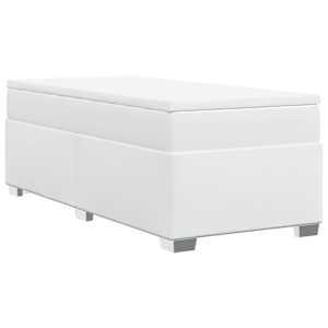 Box spring postel s matrací bílá 80 x 200 cm umělá kůže - obrázek 9
