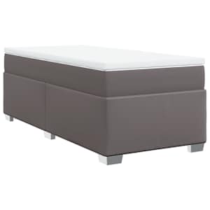 Box spring postel s matrací šedá 80 x 200 cm umělá kůže - obrázek 2