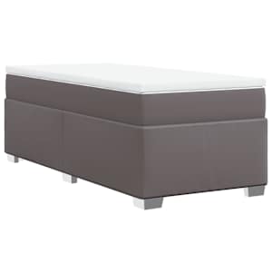 Box spring postel s matrací šedá 80 x 200 cm umělá kůže - obrázek 9