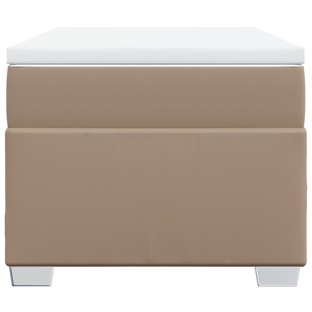 vidaXL Boxspring met matras kunstleer cappuccinokleurig 80x200 cm bruin, foto 4
