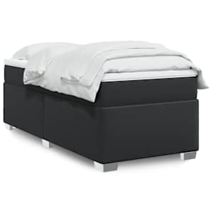 Box spring postel s matrací černá 90x190 cm umělá kůže - obrázek 1