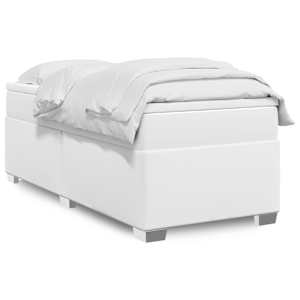 Box spring postel s matrací bílá 90x190 cm umělá kůže - obrázek 1
