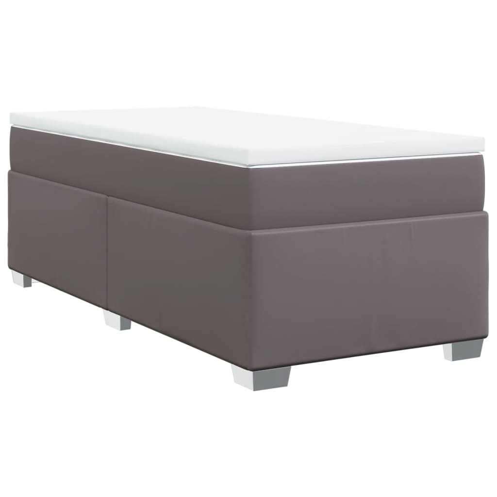 vidaXL Boxspring met matras kunstleer grijs 90x190 cm, foto 3