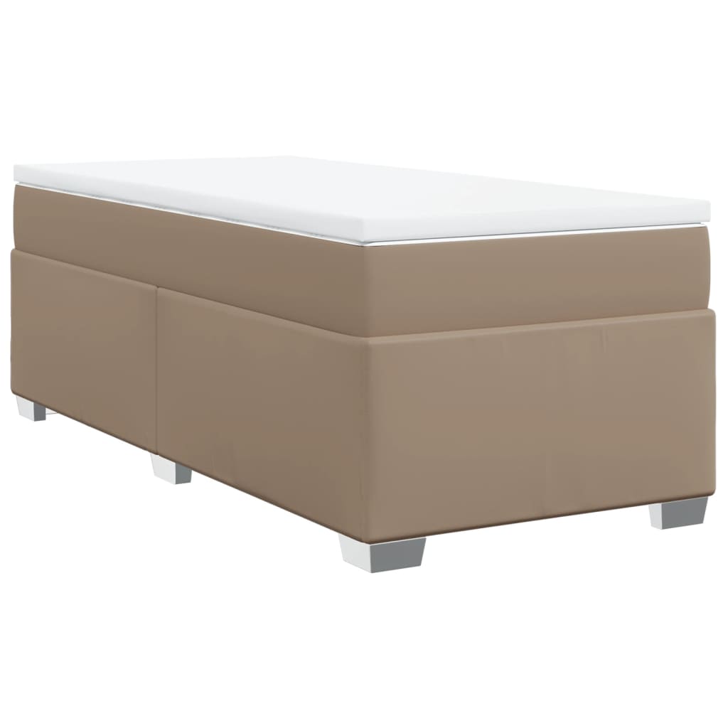 vidaXL Boxspring met matras kunstleer cappuccinokleurig 90x190 cm bruin, foto 3