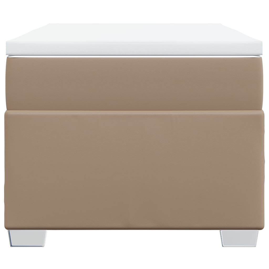 vidaXL Boxspring met matras kunstleer cappuccinokleurig 90x190 cm bruin, foto 4