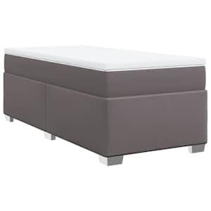 Box spring postel s matrací šedá 90x200 cm umělá kůže - obrázek 2