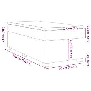 Box spring postel s matrací šedá 90x200 cm umělá kůže - obrázek 12