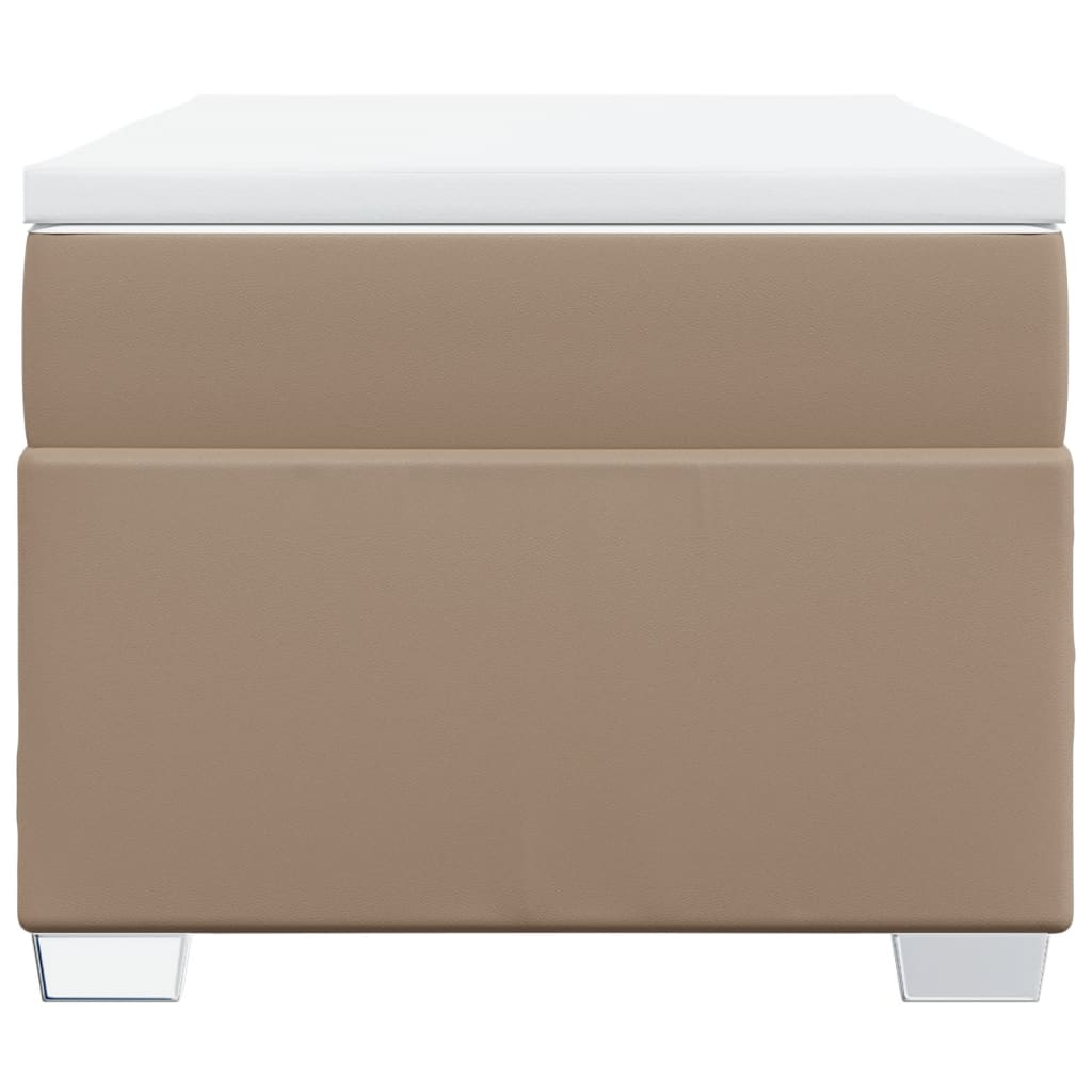 vidaXL Boxspring met matras kunstleer cappuccinokleurig 90x200 cm bruin, foto 4