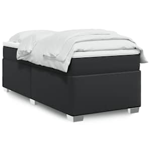 Box spring postel s matrací černá 100x200 cm umělá kůže - obrázek 1