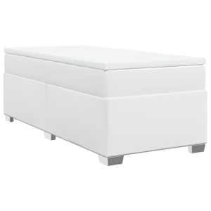 Box spring postel s matrací bílá 100x200 cm umělá kůže - obrázek 2