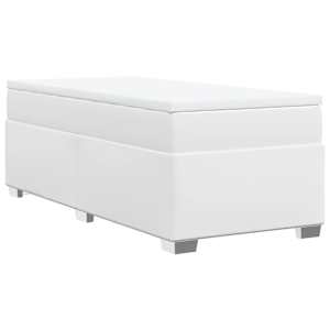Box spring postel s matrací bílá 100x200 cm umělá kůže - obrázek 9
