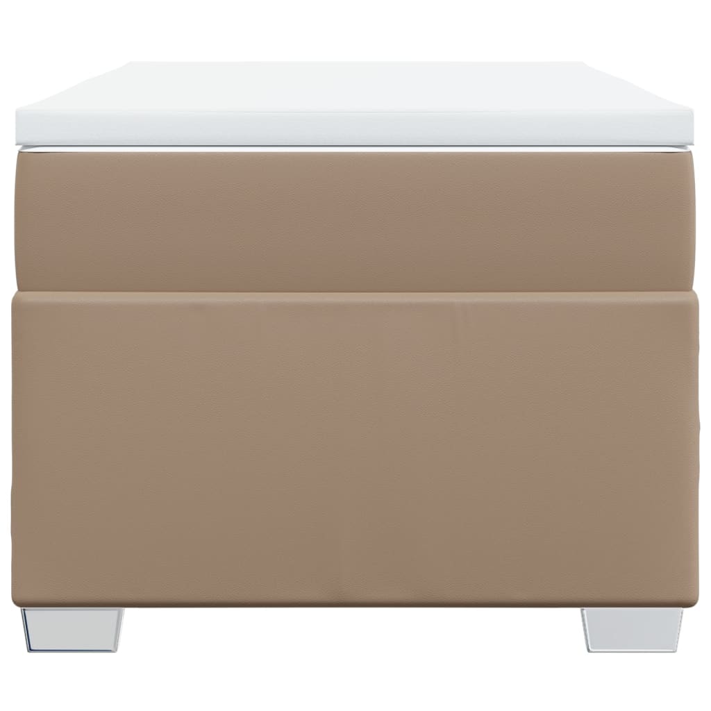 vidaXL Boxspring met matras kunstleer cappuccinokleurig 100x200 cm bruin, foto 4