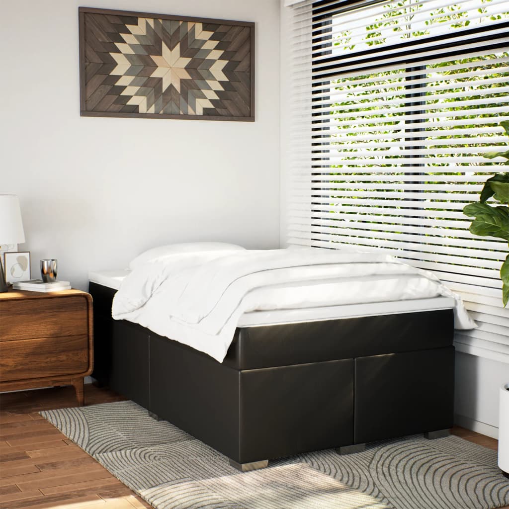 vidaXL Boxspring met matras kunstleer zwart 120x190 cm, foto 2