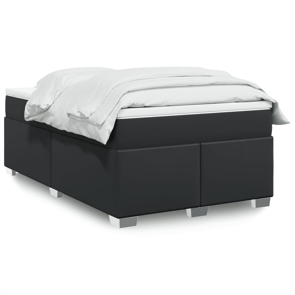 Boxspringbett mit Matratze Schwarz 120×190 cm Kunstleder