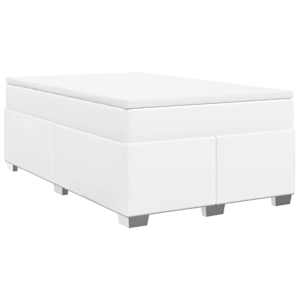 Box spring postel s matrací bílá 120x190 cm umělá kůže - obrázek 2