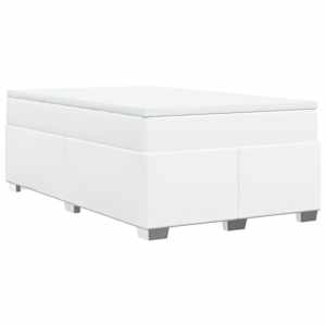 Box spring postel s matrací bílá 120x190 cm umělá kůže - obrázek 9