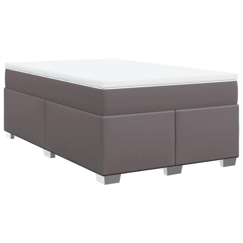 vidaXL Boxspring met matras kunstleer grijs 120x190 cm, foto 3