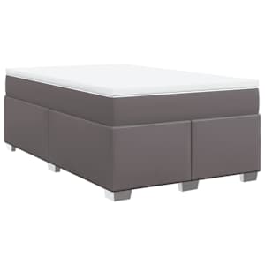 Box spring postel s matrací šedá 120x190 cm umělá kůže - obrázek 2