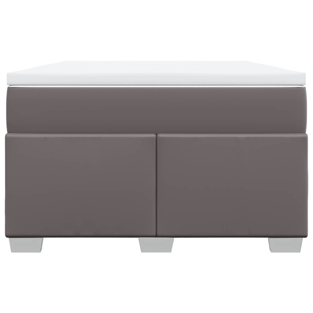 vidaXL Boxspring met matras kunstleer grijs 120x190 cm, foto 4
