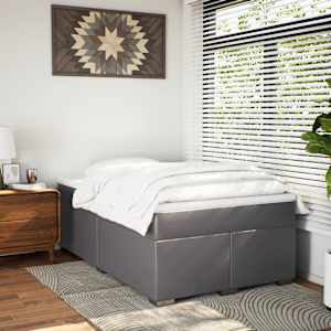 Box spring postel s matrací šedá 120x190 cm umělá kůže - obrázek 3