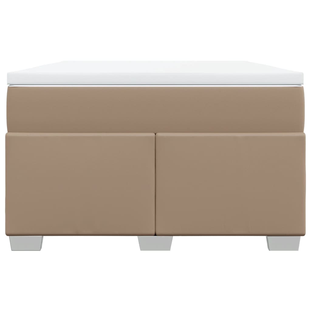 vidaXL Boxspring met matras kunstleer cappuccinokleurig 120x190 cm bruin, foto 4