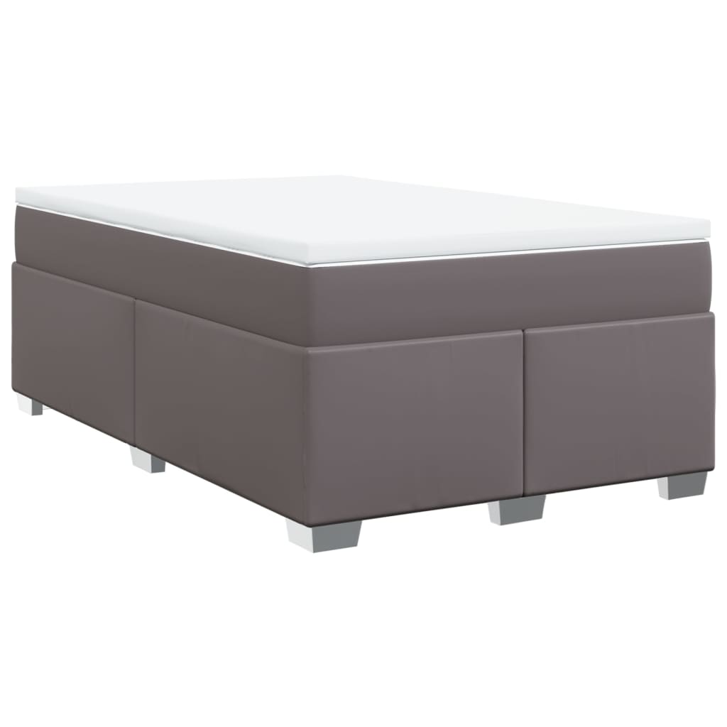 vidaXL Boxspring met matras kunstleer grijs 120x200 cm, foto 3