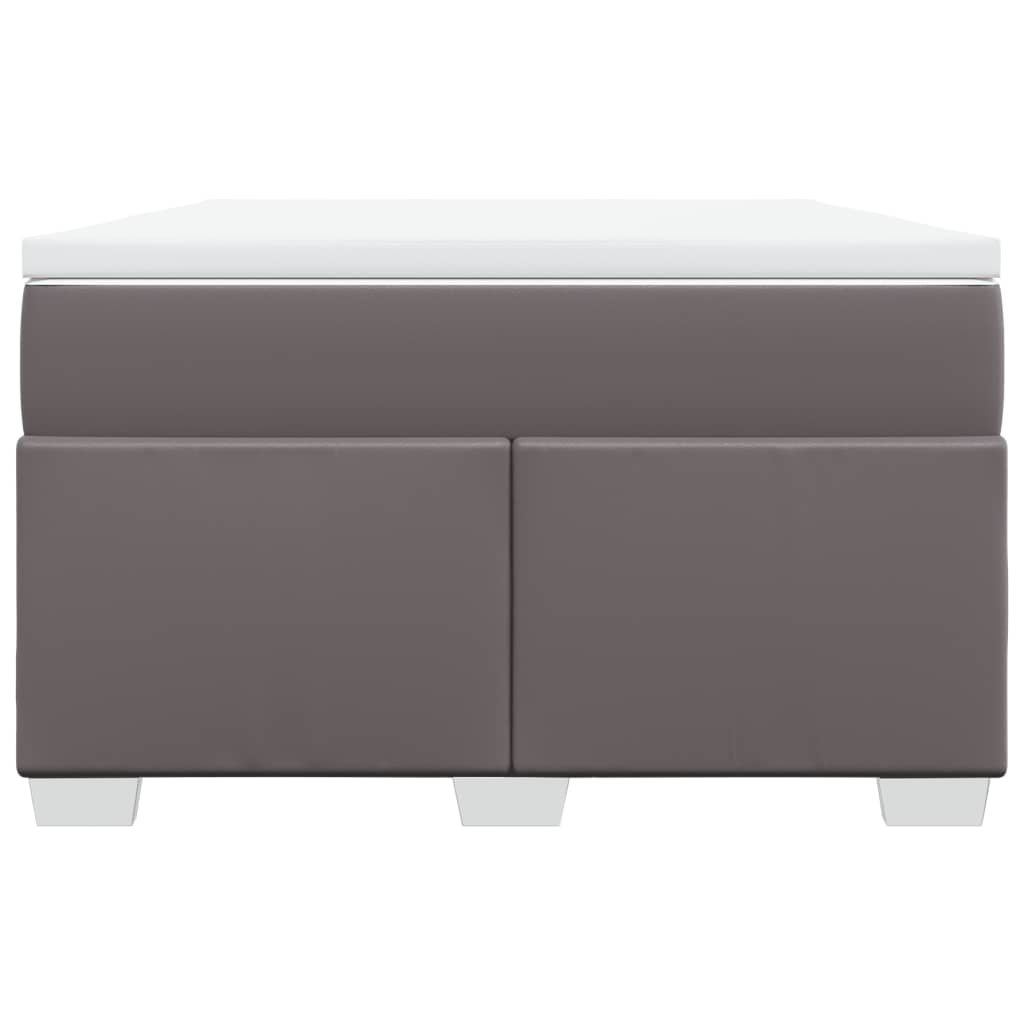 vidaXL Boxspring met matras kunstleer grijs 120x200 cm, foto 4