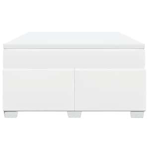 Box spring postel s matrací bílá 140 x 190 cm umělá kůže - obrázek 4