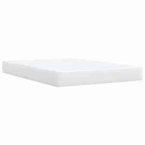 Box spring postel s matrací bílá 140 x 190 cm umělá kůže - obrázek 6