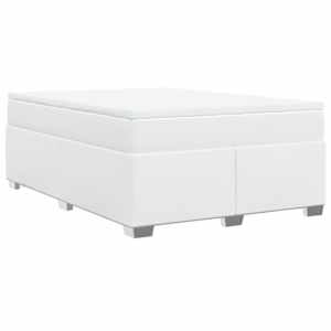 Box spring postel s matrací bílá 140 x 190 cm umělá kůže - obrázek 9