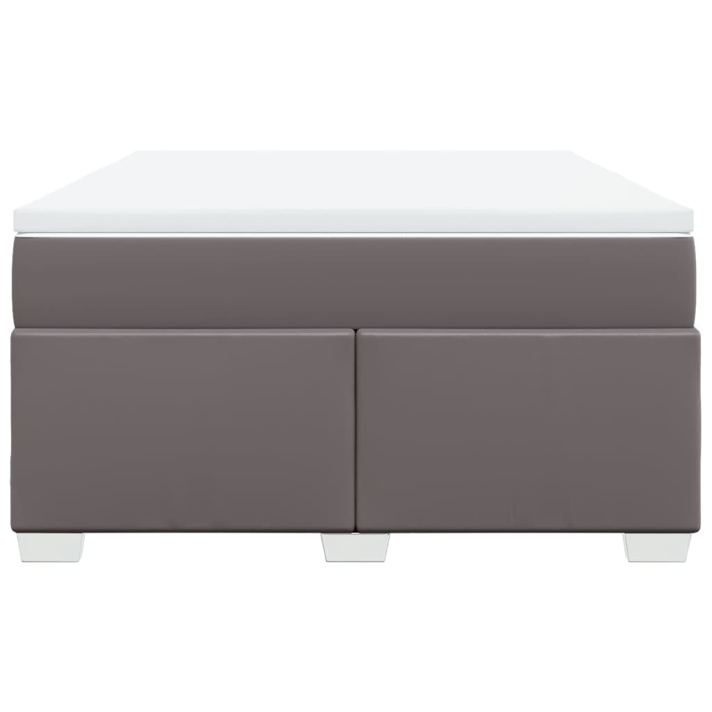 vidaXL Boxspring met matras kunstleer grijs 140x190 cm, foto 4